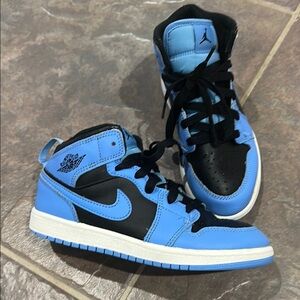 Jordan 1 Kids Sneakers - Light Blue and Black
